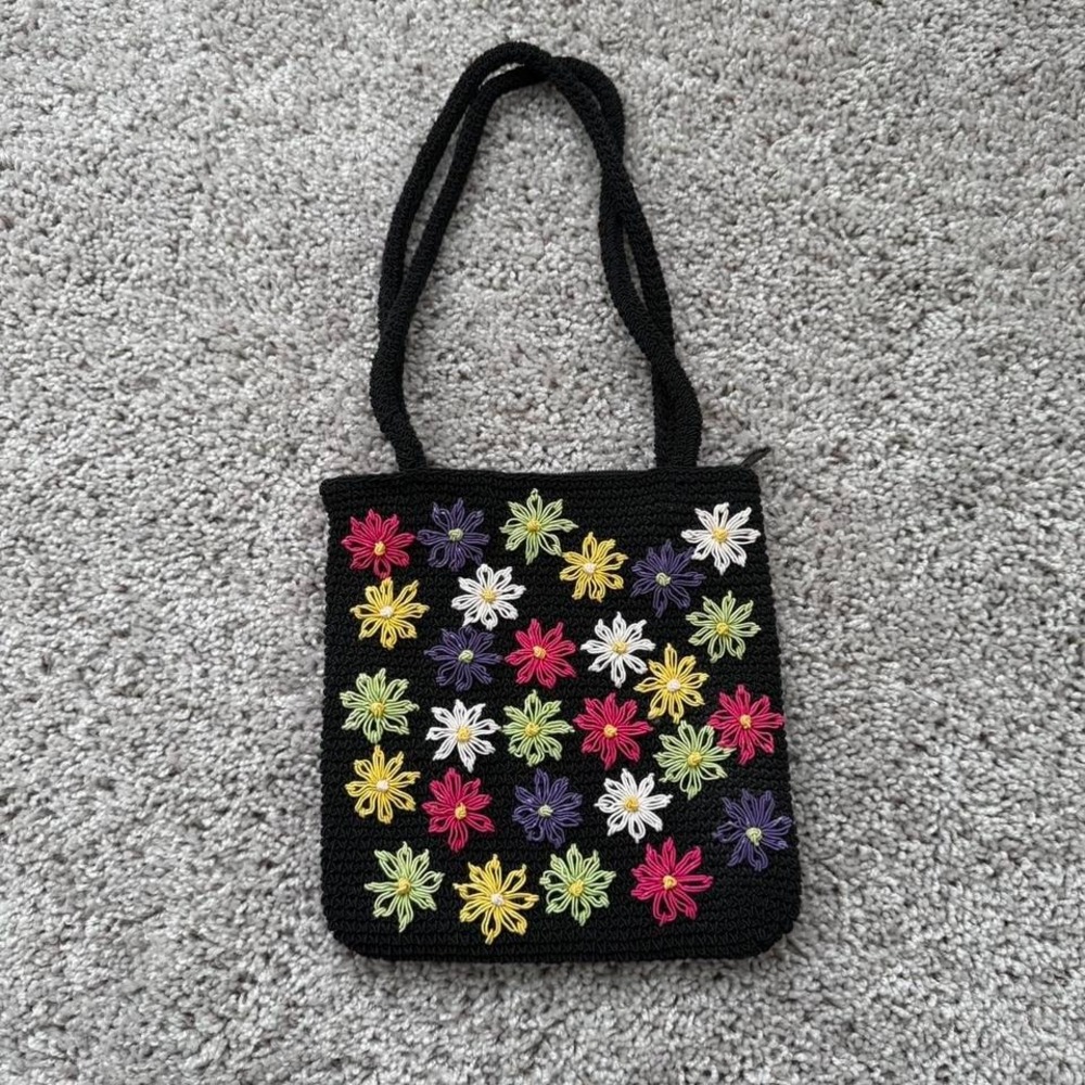 Crochet Hand Bag  Granny Core Cottage Festival Whimsy Soft Girl